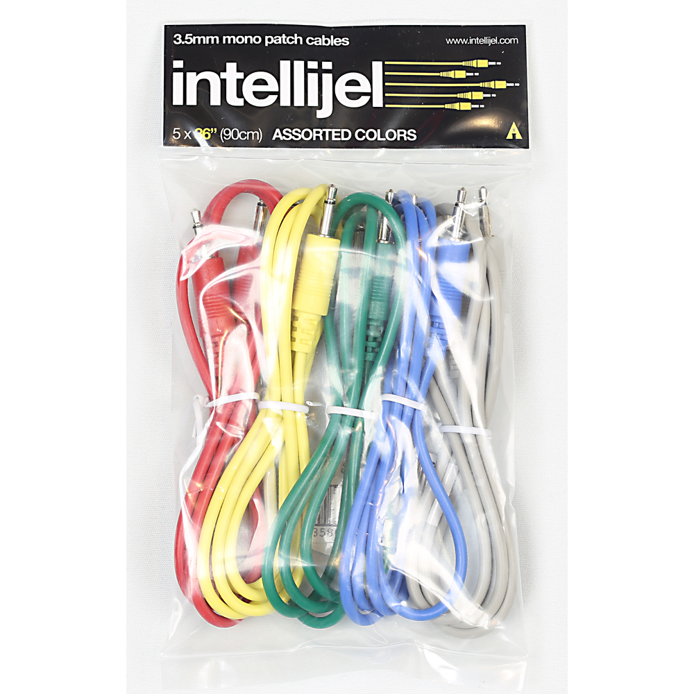 Intellijel Patch Cables 5 pak assorted colors 36" 3.5mm cable