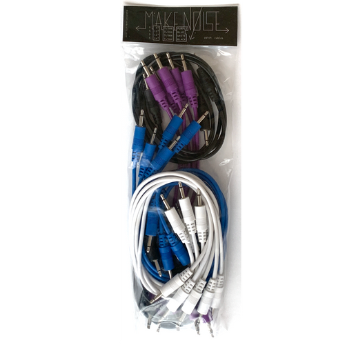 Make Noise 20 Pack Assorted Patch Cables (purple, blue, white and black)