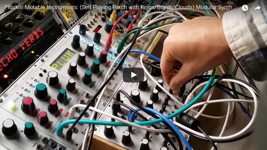 Pluckin' Mutable Instruments: (Self Playing Patch with Rings/Braids/Clouds) Modular Synth Jam