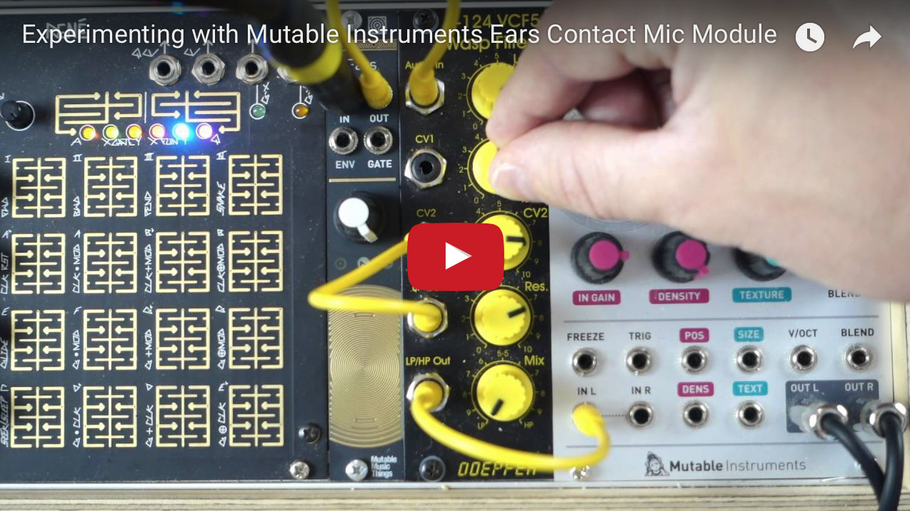 Experimenting with Mutable Instruments Ears Contact Mic Module