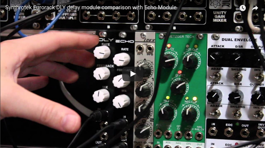 Synthrotek Eurorack DLY delay module comparison with Echo Module