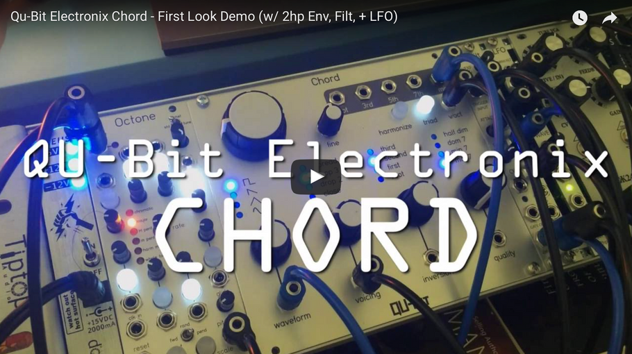 Qu-Bit Electronix Chord - First Look Demo (w/ 2hp Env, Filt, + LFO)