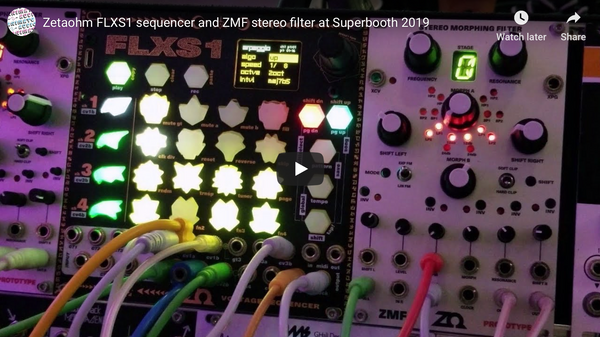 Zetaohm FLXS1 sequencer and ZMF stereo filter at Superbooth 2019