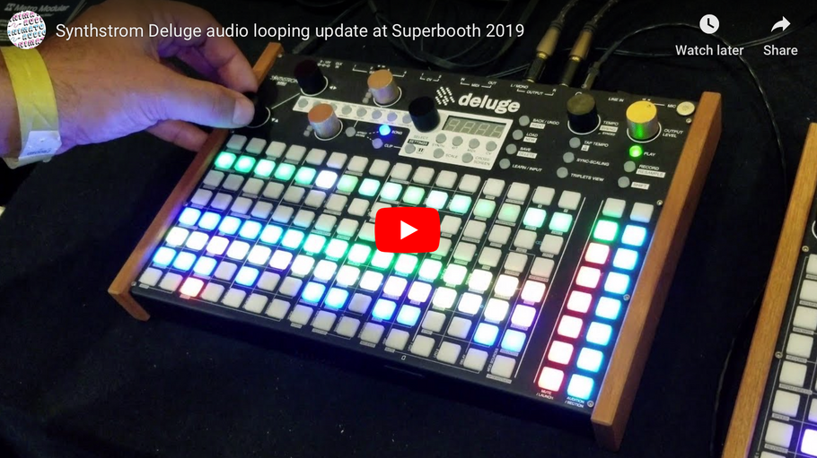 Synthstrom Deluge audio looping update at Superbooth 2019
