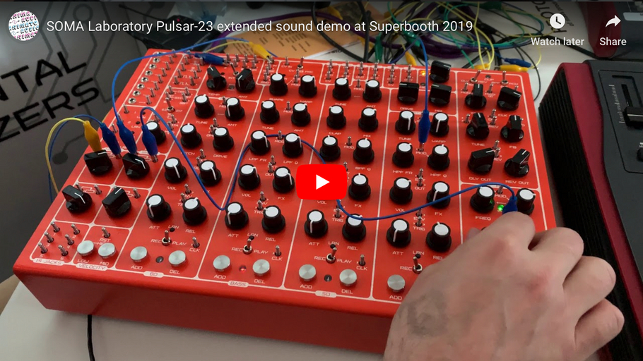 SOMA Laboratory Pulsar-23 extended sound demo at Superbooth 2019