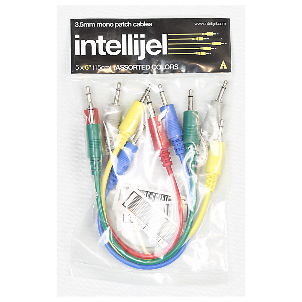 Intellijel Patch Cables 5 pak assorted colors 6" 3.5mm cable