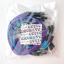 Animato Audio Braided Patch Cables (Set of 15 in red 10 cm, blue 30 cm, purple 60 cm)