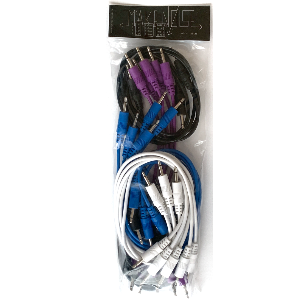 Make Noise 20 Pack Assorted Patch Cables (purple, blue, white and black)