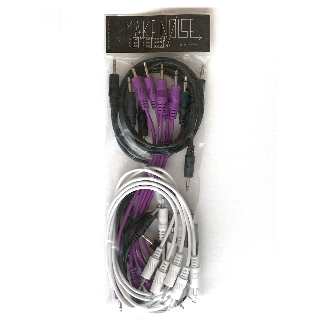 Make Noise 15 Pack Assorted Patch Cables (plum,white,black)