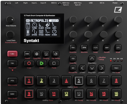 Syntakt drum machine and synthesizer